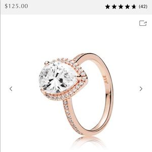 Rose Gold Pandora Teardrop ring✨ size 6